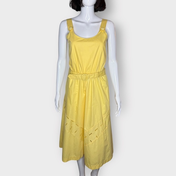 Vintage 1980s Retro 1950s Style Joseph Ribkoff Yellow Day Dress - Picture 1 of 7